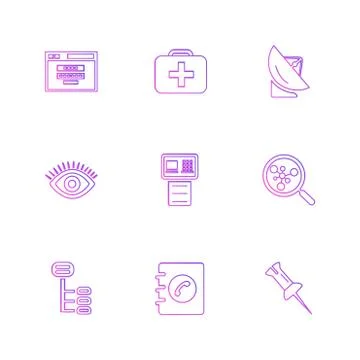 Seo , internet , user interface  , website  , money , code , eps icons set ve Illustrazione stock