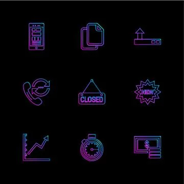 Seo , internet , user interface  , website  , money , code , eps icons set ve Stock Illustration