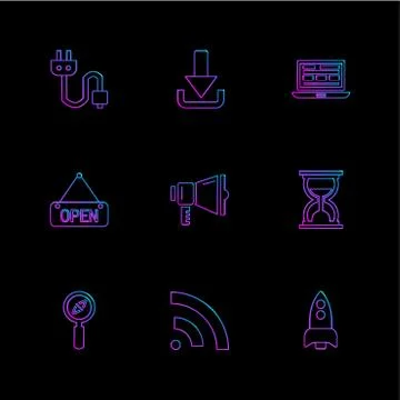 Seo , internet , user interface  , website  , money , code , eps icons set ve Illustration