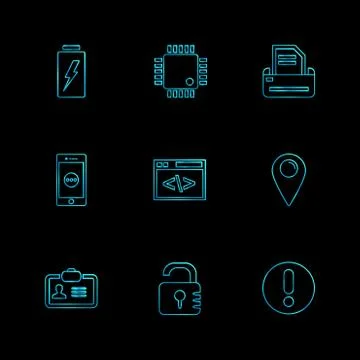 Seo , internet , user interface  , website  , money , code , eps icons set ve Stockillustratie