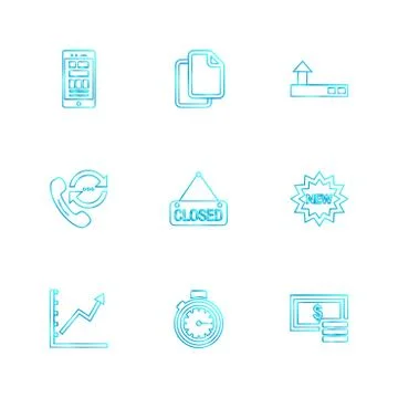 Seo , internet , user interface  , website  , money , code , eps icons set ve Stock Illustration