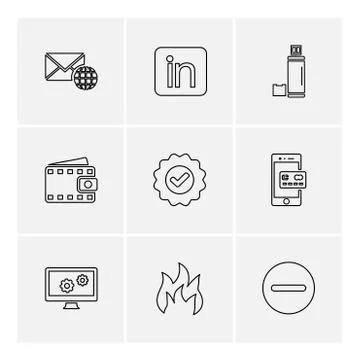 Seo , internet , user interface  , website  , money , code , eps icons set ve Stock Illustration