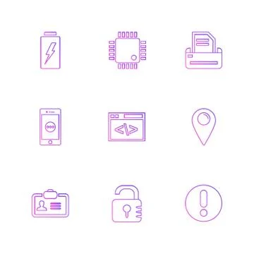 Seo , internet , user interface  , website  , money , code , eps icons set ve Stockillustratie