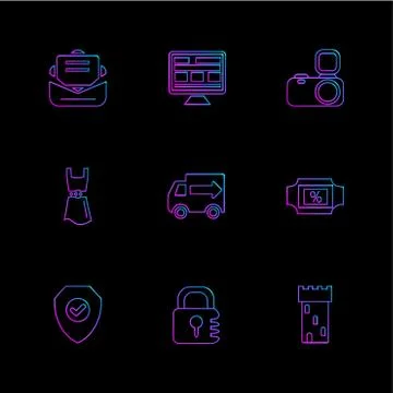 Seo , internet , user interface  , website  , money , code , eps icons set ve Stock Illustration