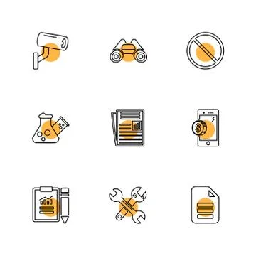 Seo , internet , user interface  , website  , money , code , eps icons set ve Stock Illustration