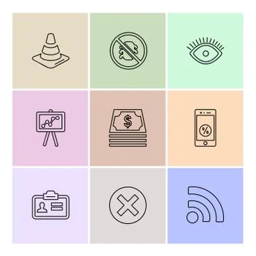 Seo , internet , user interface  , website  , money , code , eps icons set ve Illustrazione stock