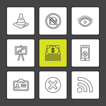 Seo , internet , user interface  , website  , money , code , eps icons set ve 스톡 일러스트