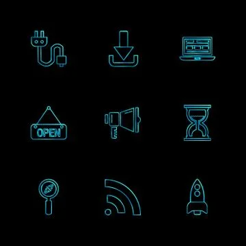 Seo , internet , user interface  , website  , money , code , eps icons set ve Illustrazione stock