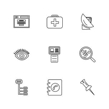 Seo , internet , user interface  , website  , money , code , eps icons set ve 스톡 일러스트