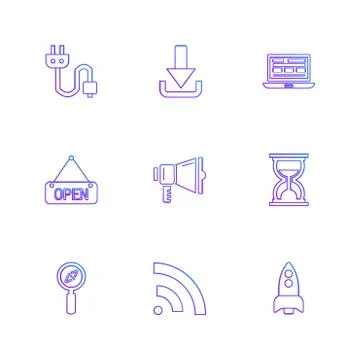 Seo , internet , user interface  , website  , money , code , eps icons set ve Stockillustratie
