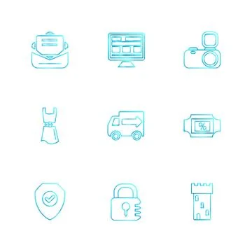 Seo , internet , user interface  , website  , money , code , eps icons set ve 스톡 일러스트