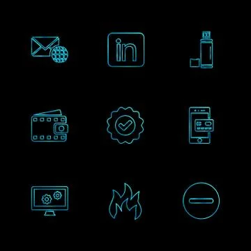 Seo , internet , user interface  , website  , money , code , eps icons set ve Stock Illustration