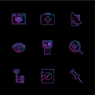 Seo , internet , user interface  , website  , money , code , eps icons set ve Stockillustratie