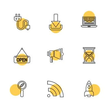 Seo , internet , user interface  , website  , money , code , eps icons set ve Stockillustratie
