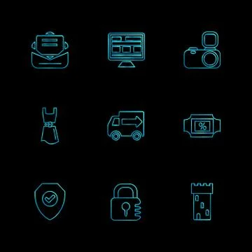 Seo , internet , user interface  , website  , money , code , eps icons set ve Stock Illustration