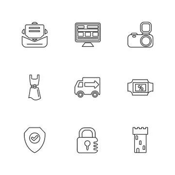 Seo , internet , user interface  , website  , money , code , eps icons set ve Illustrazione stock
