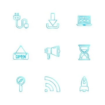 Seo , internet , user interface  , website  , money , code , eps icons set ve Illustrazione stock