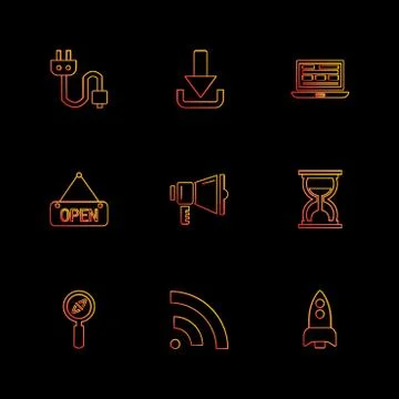 Seo , internet , user interface  , website  , money , code , eps icons set ve Stockillustratie