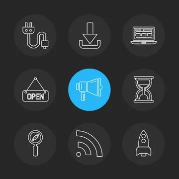 Seo , internet , user interface  , website  , money , code , eps icons set ve Illustrazione stock