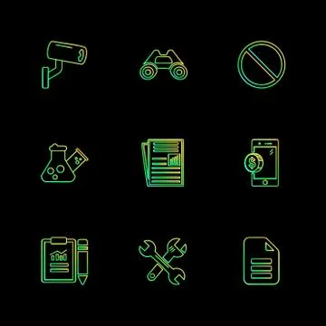 Seo , internet , user interface  , website  , money , code , eps icons set ve Stock Illustration