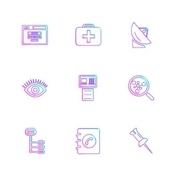 Seo , internet , user interface  , website  , money , code , eps icons set ve 스톡 일러스트