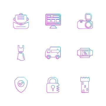 Seo , internet , user interface  , website  , money , code , eps icons set ve Illustrazione stock