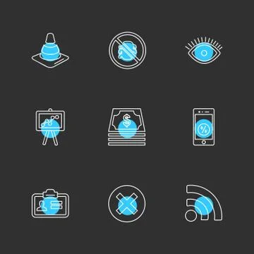 Seo , internet , user interface  , website  , money , code , eps icons set ve Stockillustratie