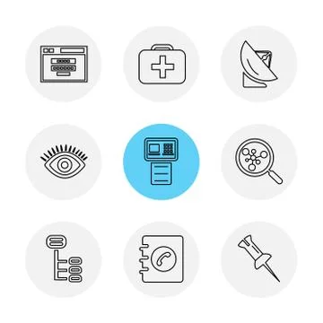 Seo , internet , user interface  , website  , money , code , eps icons set ve Illustrazione stock