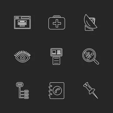 Seo , internet , user interface  , website  , money , code , eps icons set ve Illustrazione stock