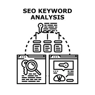 Seo keyword analysis and optimization for digital marketing 스톡 일러스트