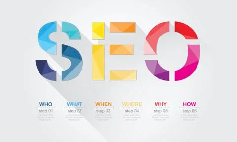 SEO keyword points with geometric polygon Illustrazione stock