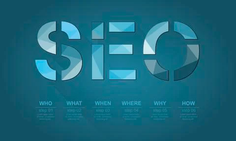 SEO keyword points with geometric polygon Stock Illustration