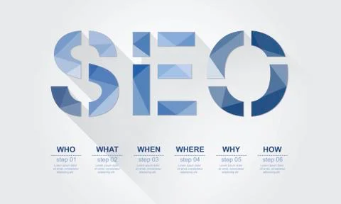 SEO keyword points with geometric polygon Stock Illustration