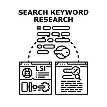 Seo keyword research and optimization strategy concept 库存插图
