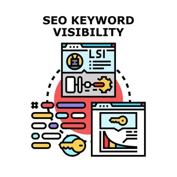 Seo keyword visibility concept for digital marketing success Stock Illustration