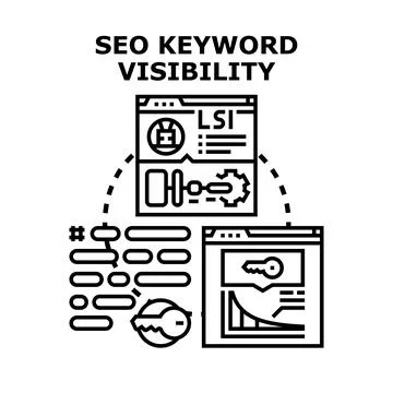 Seo keyword visibility concept for digital marketing success Stock Illustration