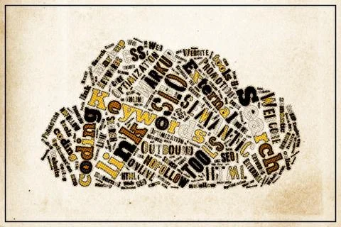 SEO Keywords Tag Cloud   - halftone  vintage   poster Stock Illustration
