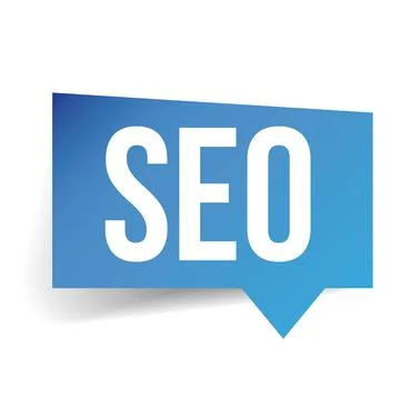 SEO label speech bubble Stock Illustration