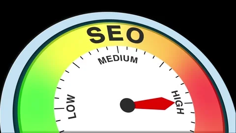 SEO Level Text or Word  Low and Medium to High Meter Concept Animation Stock Footage 288615431