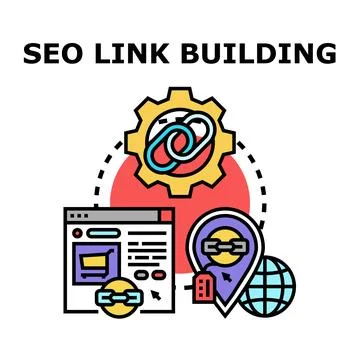 Seo link building concept vector illustration 스톡 일러스트