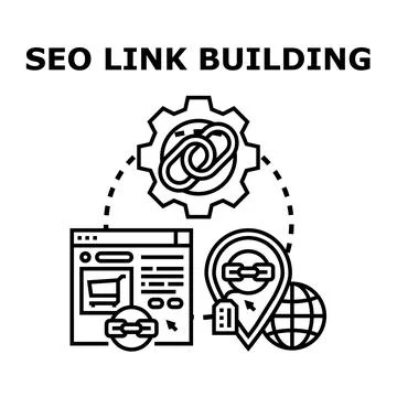 Seo link building concept vector illustration Ilustración de archivo