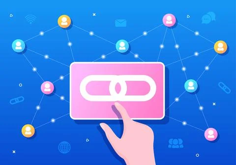 SEO Link Building as Search Engine Optimization, Marketing and Digital for Ho Ilustración de archivo