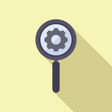 Seo magnifier icon flat vector. Content website Stock Illustration