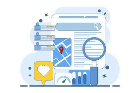SEO map optimization concept Stock Illustration