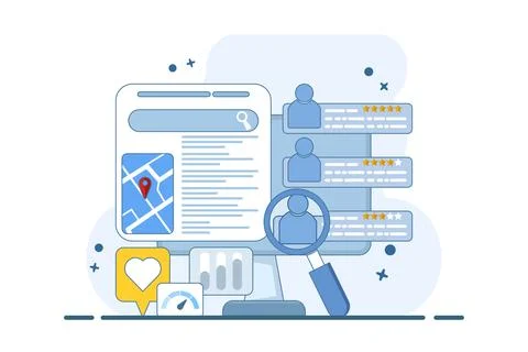SEO map optimization concept Stock Illustration