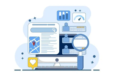 SEO map optimization concept Stock Illustration