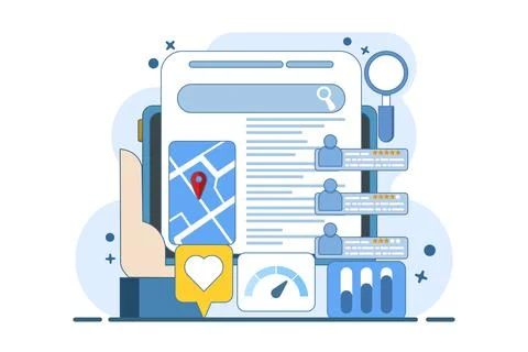 SEO map optimization concept Stock Illustration