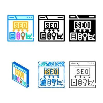 Seo mix search engine optimization color icon vector Stock Illustration