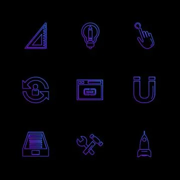 Seo , money , internet , bugs , network , eps icons set vector Stock Illustration
