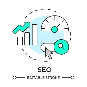 SEO multi color concept icon Stock Illustration